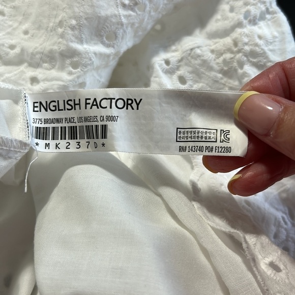 TUCKERNUCK English Factory Eyelet Dress White Side Zip Sz XS - Picture 10 of 11